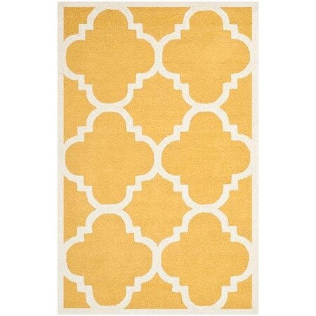 Safavieh Cambridge Hand Tufted Large Rectangle Rug- Gold - Ivory- 8 x 10 ft. CAM140Q-8